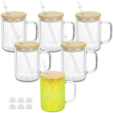 Vaso globo de nieve Maucircol 15oz con manija, ideal para personalizar con decoraciones.