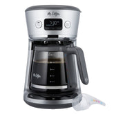 Maxam Mr. Coffee con pantalla iluminada, para ver el estado de la preparación.