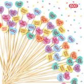 Maxcheck pincho coctel con corazon rojo para decorar aperitivos