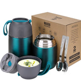 MAXSO Sopa-Termo: caja con dos jarras para comer caliente o fría en cualquier lugar