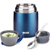 MAXSO termo para sopa frente, azul oscuro, cómodo para llevar comidas.