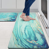 MAYHMYO alfombra antifatiga cocina turquesa marmol dorado para pies cansados