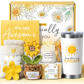 Caja regalo MAYICIVO con girasoles, ideal para cumpleaños y gestos de ánimo.