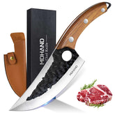 Cuchillo MDHAND con hoja curva para cortes precisos en la cocina.