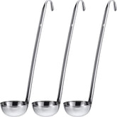 Meekoo cucharón de sopa con mango ergonómico para manejo cómodo.