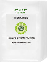 MEGAWISE bolsas al vacío 8x12 con canales embosados para mayor succión.