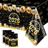 MEHOFOND manteles 2026 negro dorado para mesa 108x54, ideal para fiestas.