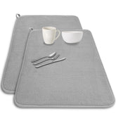 Meirrnyyu alfombrilla secado platos grande 24x17 gris para secar ollas y vajilla