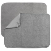 Meirrnyyu almohadilla secado platos microfibra 20x15 gris; dos unidades para cocina.