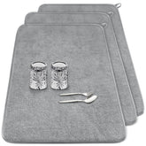 Meirrnyyu set de 3 alfombras de secado para platos en gris, práctico diario.