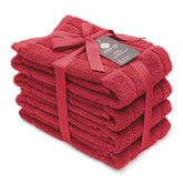 Toallas Mellow Buff de terry 100% algodón en primer plano, suaves y absorbentes para la cocina.
