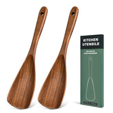 MemoGem espátula de madera de acacia, diseño de una pieza para cocinar sin residuos.