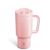 Meoky 32oz tumbler con asa y pajita, perfecto para llevar al trabajo.