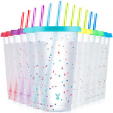 Copas Meoky Confetti con cambio de color para bebidas frías y momentos divertidos