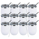 Vaso MEWAY vino sin tallo con tapa para mantener bebidas frías en viajes.