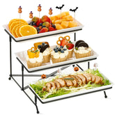 Mfacoy bandeja-3-niveles-apilables ideal para ordenar aperitivos.