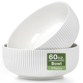 Ensaladera Mfacoy blanca frontal, ideal para servir ensaladas grandes.