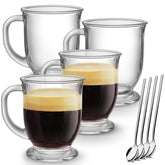 Taza Mfacoy de vidrio grande para café, ideal para porciones generosas.