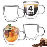 Vaso Mfacoy espresso doble pared curva unica, ideal para servir espresso.