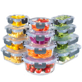 MFY contenedores vidrio rectangulares 36oz con tapas herméticas para conservar alimentos