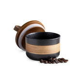 Frasco ceramico Miamolo pequeno con tapa negro para cafe, especias o azucar