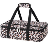 MIAOJIE bolsa almuerzo grande aislada con estampado leopardo para comida caliente o fría