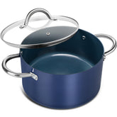 MICHELANGELO Olla de seis cuartos con tapa, distribución uniforme del calor para caldos y sopas