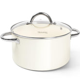 MICHELANGELO Olla de sopa de 6 cuartos con tapa para hervir caldos.