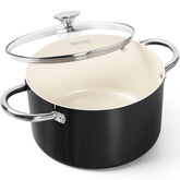Olla MICHELANGELO con tapa de vidrio para supervisar sin perder calor.