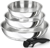 MICHELANGELO sartén 8 pulgadas con mango desmontable para porciones pequeñas.