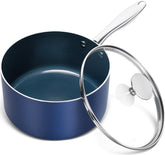 Sartén MICHELANGELO de 3qt con tapa y recubrimiento cerámico antiadherente para cocinar sin pegar.