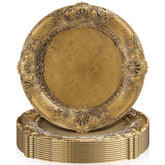 Cargadores Mifoci oro antiguo con relieve en borde de 13 pulgadas para mesa elegante