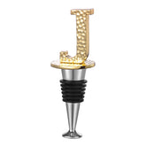 Miicol tapón de vino con inicial J dorado, regalo personalizado