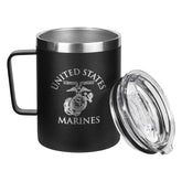 Taza USMC de Military Gift Shop con doble pared evita condensación y retiene calor.