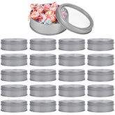 Milkary latas metálicas con tapa transparente para ver contenidos rápidamente.