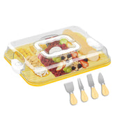 MinBoo tablero de charcutería de bambú 2 en 1 con tapa para presentar y cortar.