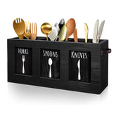MINCORD organizador de cubiertos de madera rectangular para encimera, mantiene utensilios al alcance.