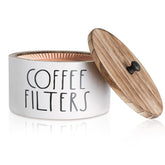 MINCORD Portafiltros de madera con tapa para mantener filtros limpios y a mano.