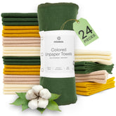 Mioeco toallas reutilizables coloridas en la cocina, absorben derrames con eficacia.
