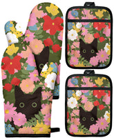 Miss Adola manoplas horno con diseno campo flores, ideal para cocinar con estilo.