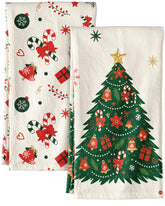 Miss Adola: toallas saco harina navidad arbol para secar platos con buena absorción.