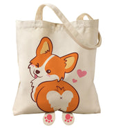 Miss Adola bolsa tote con corgi frontal, ideal para uso diario y estilo divertido.