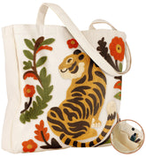 Miss Adola Tote con bordado 3D, ideal para compras sostenibles.