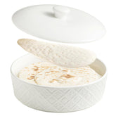 missyssim calentador de tortillas con tapa blanco, mantiene calor para comer tranquilo