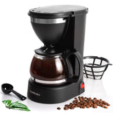 Mixpresso cafetera de goteo para 5 tazas con jarra de vidrio, lista para café rápido.