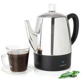 Mixpresso cafetera percoladora en acero inoxidable, ideal para 4 tazas y sabor intenso