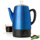 Mixpresso percoladora de 10 tazas, vista frontal, ideal para empezar el día con café intenso.