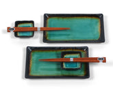 Miya Kosui: platos verdes de sushi, 8,75 x 5 pulgadas, para servir en casa