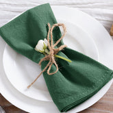 MLMC servilletas verde esmeralda 17x17, juego de 8 para mesa elegante.