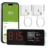 MOCREO hub digital muestra lectura de temperatura en tiempo real para monitoreo cómodo.